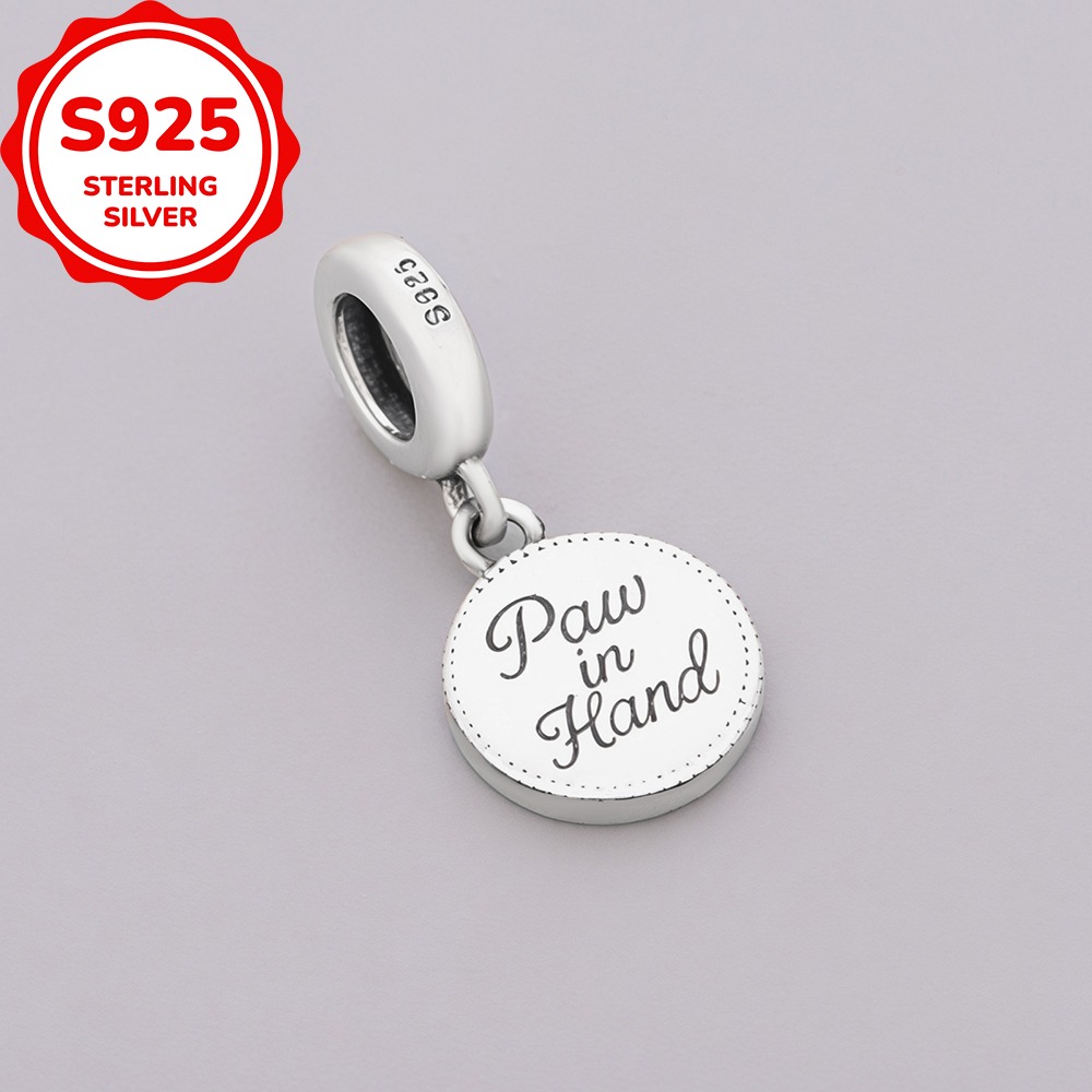 Creative Design Tai Chi Paw Print Pendant, 925 Sterling Silver